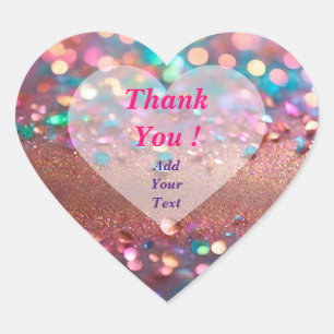 Glitter Trendy Opal Holographic Collection Heart Sticker