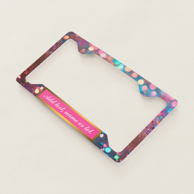 Glitter Trendy Opal Holographic Collection License Plate Frame (3/4)