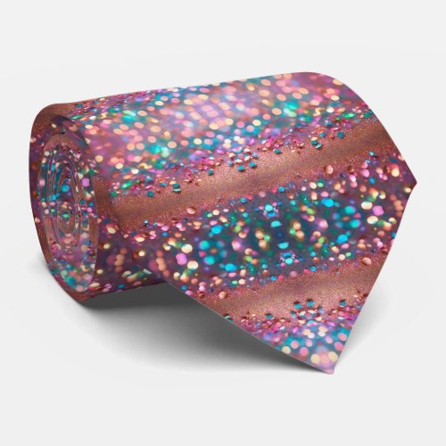 Glitter Trendy Opal Holographic Collection Neck Tie