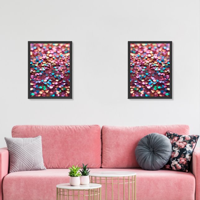 Glitter Trendy Opal Holographic Collection Wall Art Sets (Livingroom)