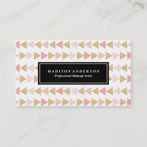 Customizable Glitter Triangles | Business Cards