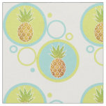 Glitter Tropical Pineapple with 60s Circle Pattern Fabric