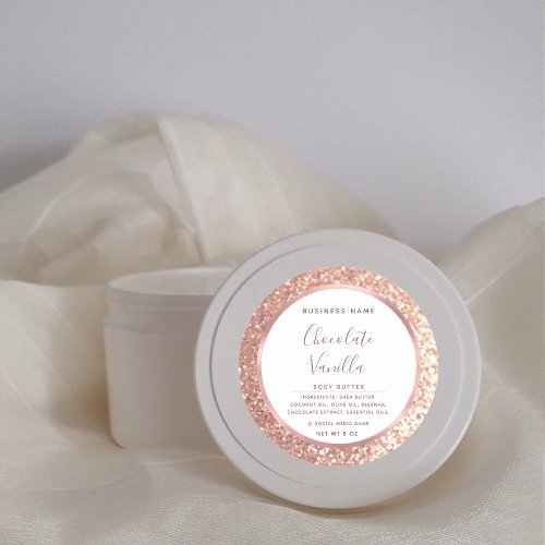  Glitter typography circle foil rose gold frame  Classic Round Sticker