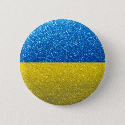 Glitter Ukrainian Flag of Ukraine Fashion Stylish  Button