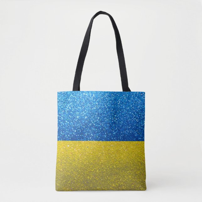 Glitter Ukrainian Flag of Ukraine Fashion Stylish  Tote Bag (Front)