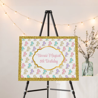 Glitter Unicorn Birthday Sign