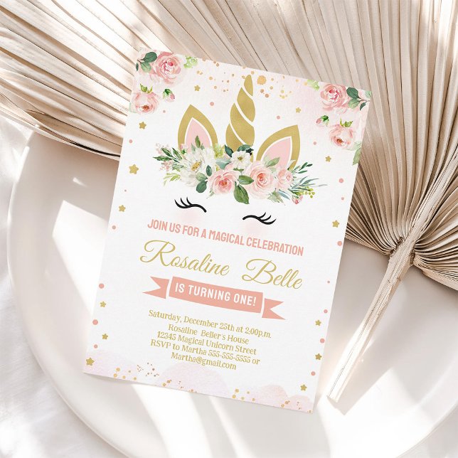 Glitter Unicorn Magical Birthday Invitation (Creator Uploaded)