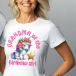 Glitter unicorn magical girls age birthday Grandma T-Shirt<br><div class="desc">Glitter unicorn magical star sparkles birthday shirt</div>