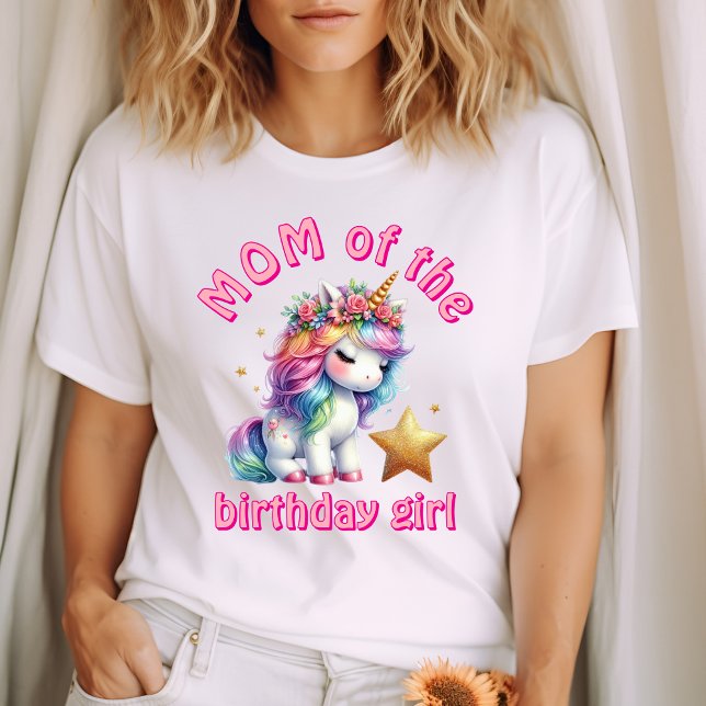 Glitter unicorn magical girls age birthday Mom T-Shirt (Creator Uploaded)