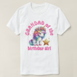 Glitter unicorn magical girls birthday Grandad T-Shirt<br><div class="desc">Glitter unicorn magical star sparkles birthday shirt</div>