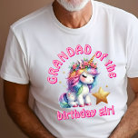 Glitter unicorn magical girls birthday Grandad T-Shirt<br><div class="desc">Glitter unicorn magical star sparkles birthday shirt</div>