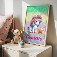 Glitter unicorn magical star