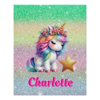 Glitter unicorn magical star