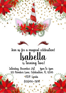 christmas birthday invitations zazzle