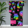 Glitter Unicorn Rainbow Pattern with First Name Bath Towel Set