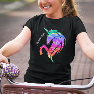 Unicorn T-Shirt Girls Kids Unicorn T Shirt Tee Top Ages 3 https