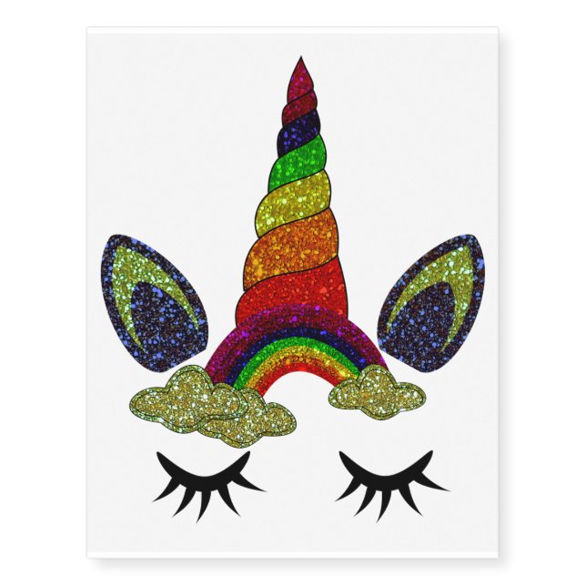 GLITTER UNICORN TEMPORARY TATTOO (Front)