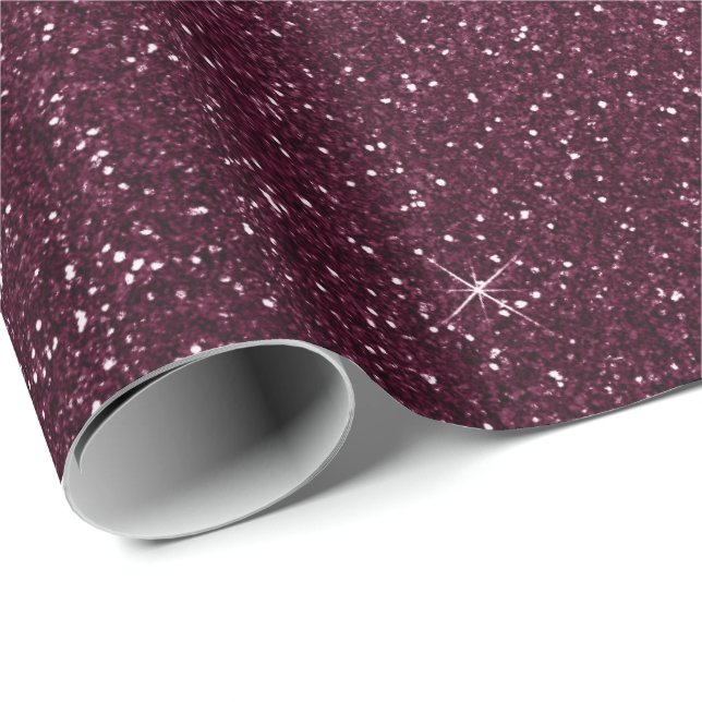 Glitter Urban Minimal Burgundy Beetroot Bordeaux Wrapping Paper (Roll Corner)