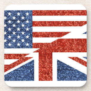 glitter usa uk drink coaster
