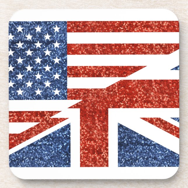 glitter usa uk drink coaster (Front)