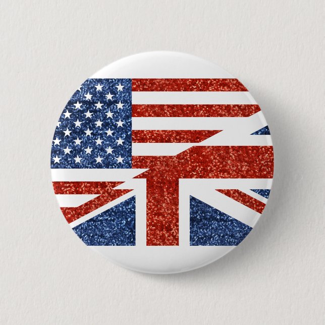 glitter usa uk pinback button (Front)