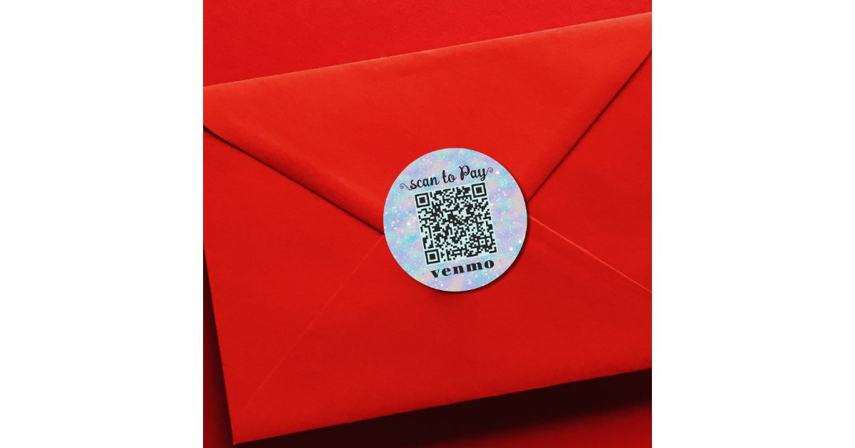 Venmo Icon Sticker Glitter Venmo QR code round Sticker | Zazzle