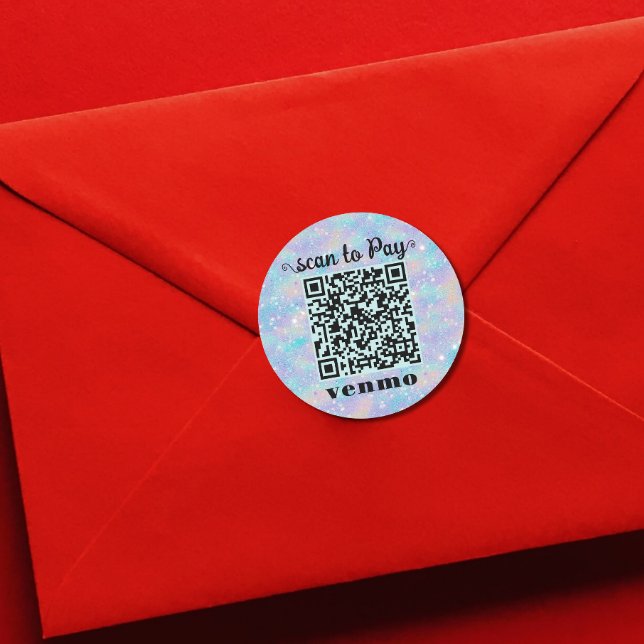 Glitter Venmo QR code  round Sticker (Creator Uploaded)
