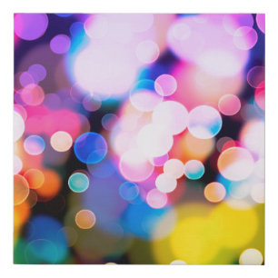 Glitter vintage lights background faux canvas print