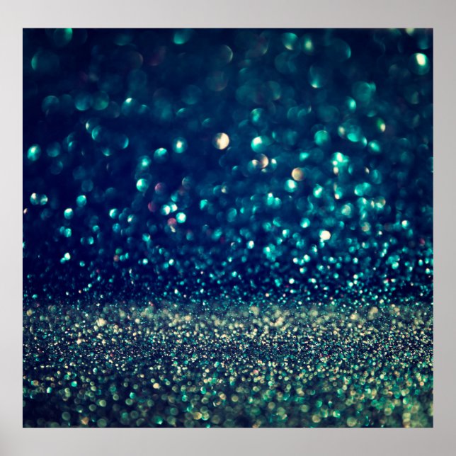 glitter vintage lights background. gold, silver, b poster (Front)