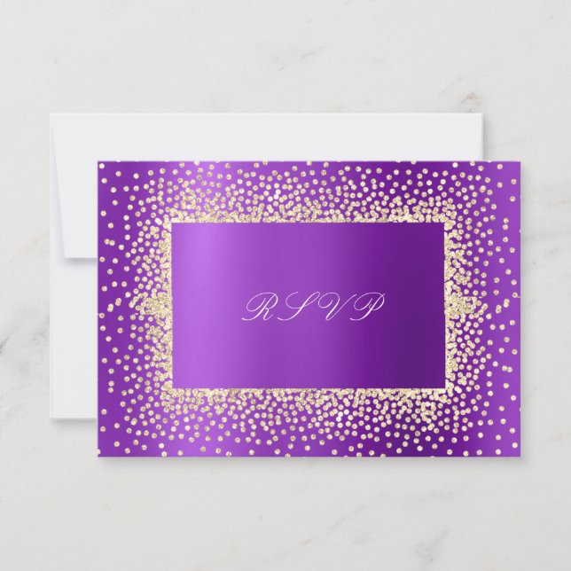 Glitter Violet Amethyst Gold RSVP Krystal A (Front)