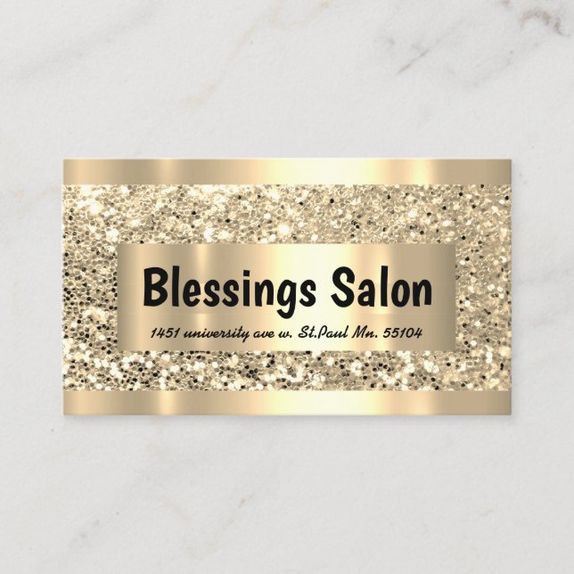 Glitter VIP Gold Frame Event Planner Luminous Busi Business Card (Front)
