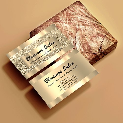 Glitter VIP Gold Frame Event Planner Luminous Busi Business Card