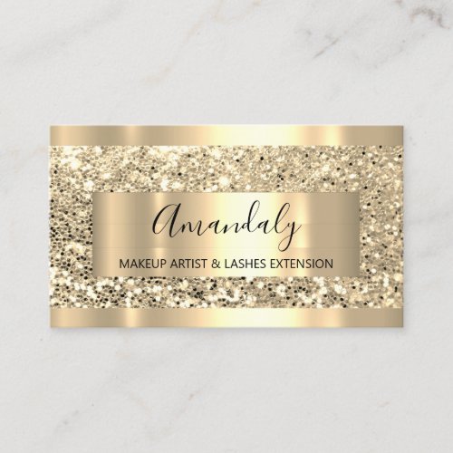 Glitter VIP Gold Frame Event Planner Luminous Business Card