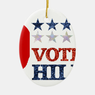 glitter vote hillary ceramic ornament