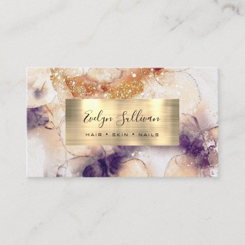 Glitter Watercolor and Foil Business Card