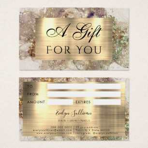 Glitter Watercolor and Foil Gift Card