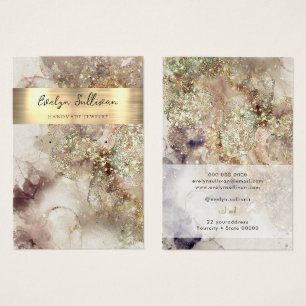 Glitter watercolor and foil jewelry display card