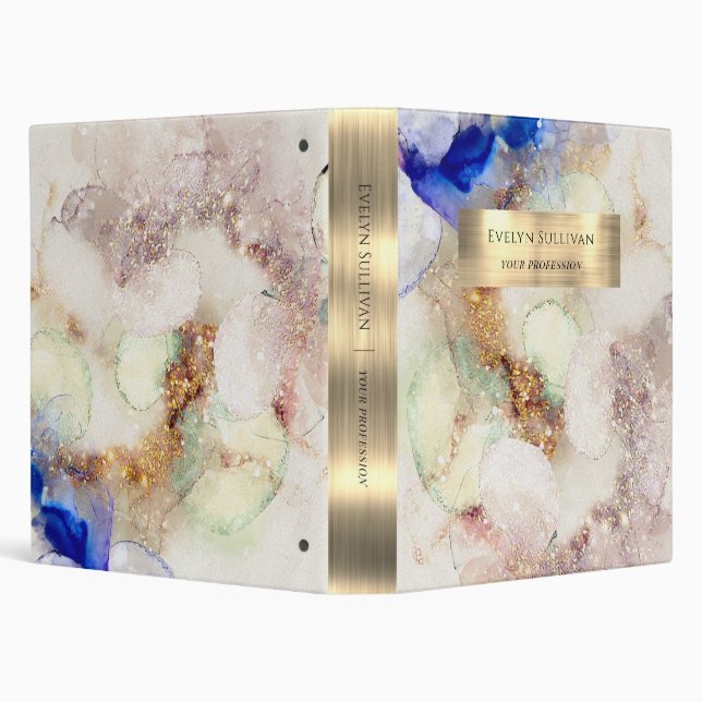 Glitter Watercolor and Gold Foil Binder (Background)