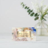 Glitter Watercolor and Gold Foil Business Card (Standing Front)