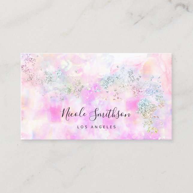 glitter watercolor  business card (Front)