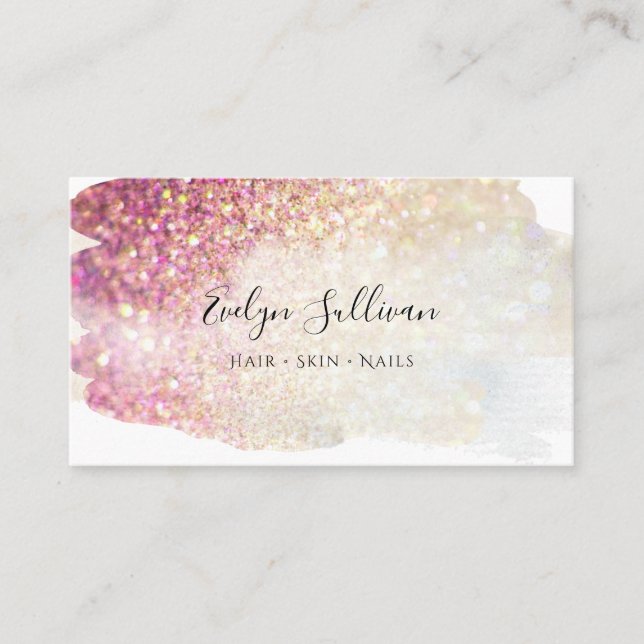 glitter watercolor business card (Front)