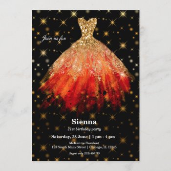 Glitter Watercolor Dresses Invitation by celebrationideas at Zazzle
