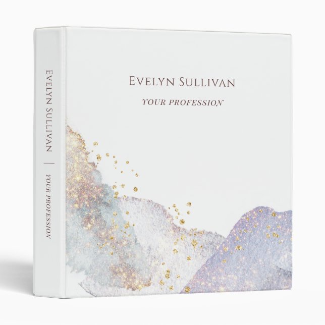 Glitter watercolor shapes binder (Front/Spine)