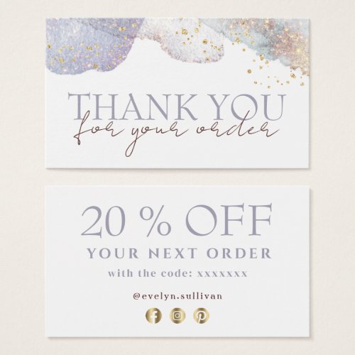 Glitter watercolor shapes discount card