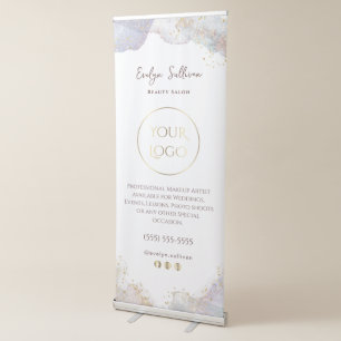 Glitter watercolor shapes retractable banner