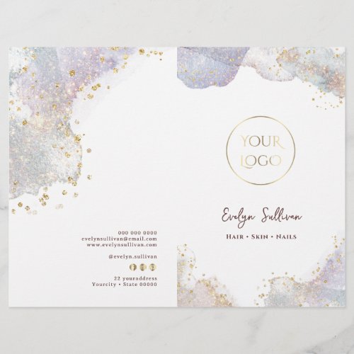 Glitter watercolor shapes service menu brochure