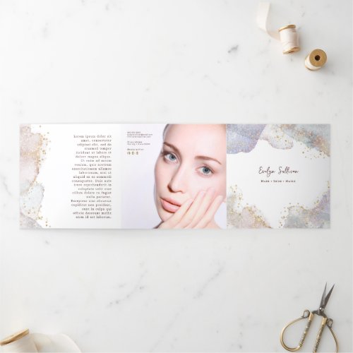 Glitter Watercolor Shapes Trifold Brochure