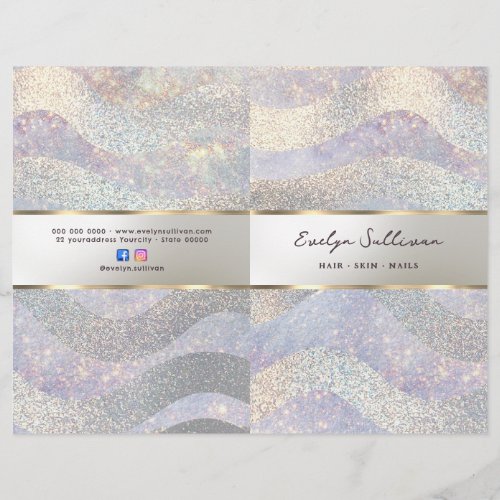 Glitter watercolor waves service menu brochure