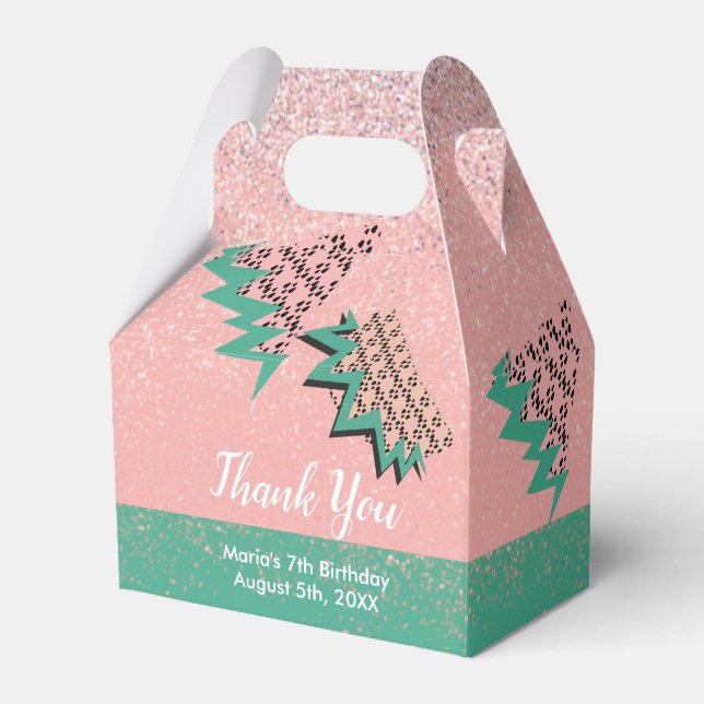 Glitter Watermelon and Seeds Birthday Party Favor Boxes (Front Side)
