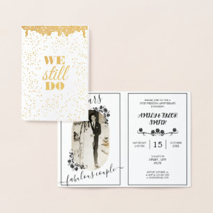 Glitter Wedding Anniversary Picture Gold 50th Foil Card